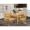 East West Furniture 7 Pc Dining Room Set - Dinette Table And 6 Kitchen Chairs In Brown