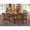 East West Furniture 7 Pc Dining Room Set - Rectangular Table With Leaf And 6 Dining Chairs