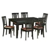 East West Furniture 7 Pc Dining Room Set -kitchen Table And 6 Dining Chairs In Black