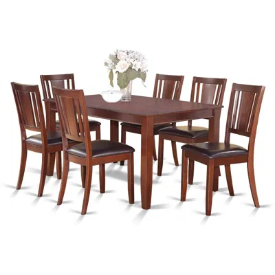 East West Furniture 7 Pc Dining Room Set-dinette Table And 6 Kitchen Dining Chairs