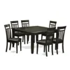 East West Furniture 7 Pc Dining Room Set-dinette Table With Leaf And 6 Dinette Chairs. In Black