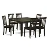 East West Furniture 7 Pc Dining Room Set-dinette Table With Leaf And 6 Dinette Chairs. In Black