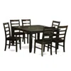 East West Furniture 7 Pc Dining Room Set-dinette Table With Leaf And 6 Dinette Chairs In Black