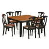 East West Furniture 7 Pc Dining Room Set-dining Table And 4 Wood Dining Chairs In Brown