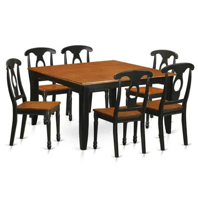 East West Furniture 7 Pc Dining Room Set-dining Table And 4 Wooden Dining Chairs