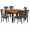 East West Furniture 7 Pc Dining Room Set-dining Table And 6 Wood Dining Chairs In Brown