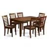 East West Furniture 7 Pc Dining Room Set-dining Table With 6 Matching Chairs In Brown