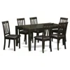 East West Furniture 7 Pc Dining Room Set-dining Table With Leaf And 6 Dining Chairs In Black