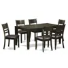 East West Furniture 7 Pc Dining Room Set-dining Table With Leaf And 6 Dining Chairs In Black