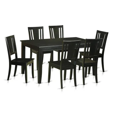 East West Furniture 7 Pc Dining Room Set For 6 -dining Table And 6 Chairs For Dining Chairs