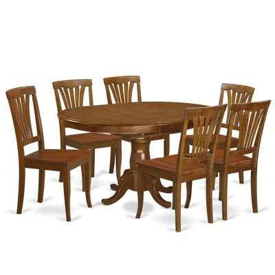 East West Furniture 7 Pc Dining Room Set For 6- Kitchen Dinette Table And 6 Kitchen Chairs