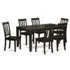 East West Furniture 7 Pc Dining Room Set For 6-dining Table With Leaf And 6 Kitchen Dining Chairs In Black