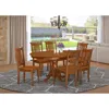 East West Furniture 7 Pc Dining Room Set For 6-oval Dining Table With Leaf And 6 Dining Chairs