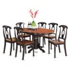 East West Furniture 7 Pc Dining Room Set-oval Dining Table And 6 Dining Chairs In Brown