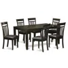East West Furniture 7 Pc Dining Room Set-table With Leaf And 6 Dining Chairs In Black