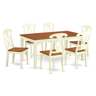 East West Furniture 7 Pc Dining Room Sets -kitchen Dinette Table And 6 Kitchen Chairs