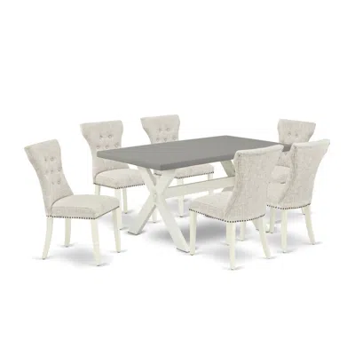 East West Furniture 7-pc Dining Room Table Set In Neutral