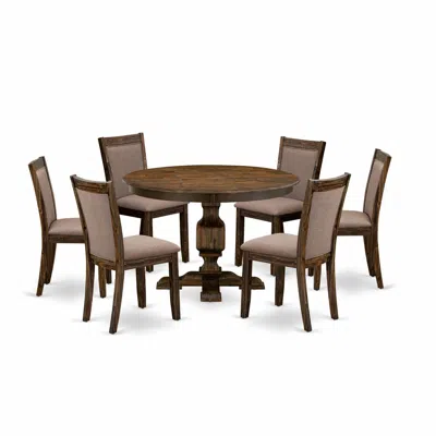East West Furniture 7-pc Dining Set In Pink