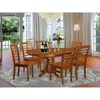East West Furniture 7 Pc Dining Set-oval Dining Table With Leaf And 6 Dining Chairs In Brown