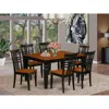 East West Furniture 7 Pc Dining Set With A Kitchen Table And 6 Wood Dining Chairs In Black In Black