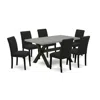 East West Furniture 7-pc Dining Table Set In Black