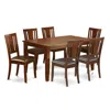 East West Furniture 7 Pc Formal Dining Room Set-table And 6 Dining Chairs In Brown