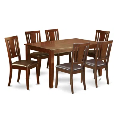 East West Furniture 7 Pc Formal Dining Room Set-table And 6 Dining Chairs