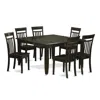 East West Furniture 7 Pc Formal Dining Room Set-table And 6 Kitchen Chairs. In Black