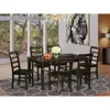 East West Furniture 7 Pc Formal Dining Room Set-table And 6 Matching Dining Chairs In Black