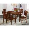 East West Furniture 7 Pc Kitchen Dinette Set - Table With 6 Dining Table Chairs In Brown