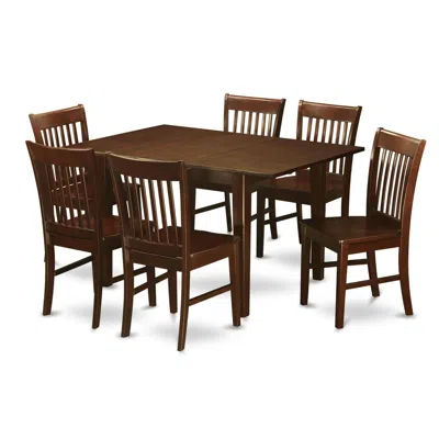 East West Furniture 7 Pc Kitchen Dinette Set- Kitchen Tables With 6 Kitchen Dining Chairs