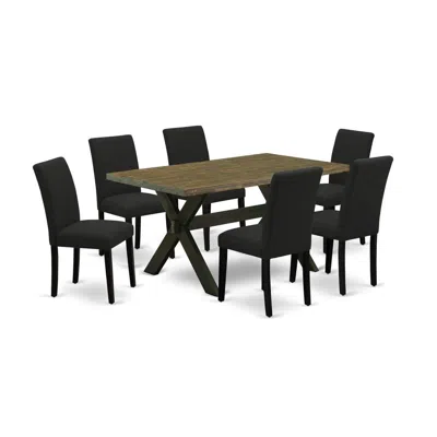 East West Furniture 7-pc Kitchen Dining Table Set In Multi