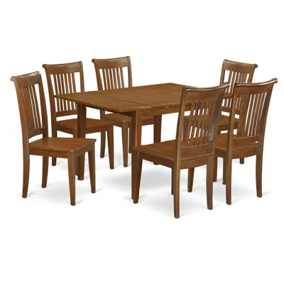East West Furniture 7 Pc Kitchen Nook Dining Set-kitchen Table And 6 Dining Chairs