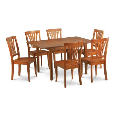 East West Furniture 7 Pc Kitchen Nook Dining Set-small Dining Tables And 6 Kitchen Chairs