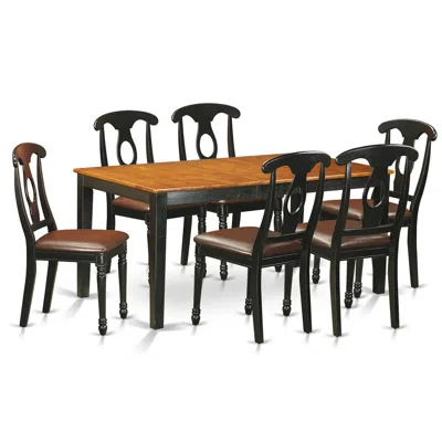 East West Furniture 7 Pc Kitchen Table Set-dining Table And 6 Dining Chairs
