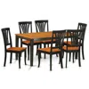 East West Furniture 7 Pc Kitchen Table Set-dining Table And 6 Wood Chairs