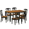 East West Furniture 7 Pc Kitchen Table Set-dining Table And 6 Wooden Dining Chairs In Brown