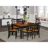 East West Furniture 7 Pc Kitchen Table Set With A Dining Table And 6 Wood Dining Chairs In Black