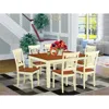 East West Furniture 7 Pc Kitchen Table Set With A Dining Table And 6 Wood Kitchen Chairs In Buttermilk And Cherry