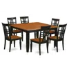 East West Furniture 7 Pc Kitchen Table Set With A Table And 6 Kitchen Chairs In Black And Cherry
