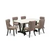 East West Furniture 7-pc Mid Century Dining Table Set In Brown