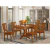East West Furniture 7 Pc Set Avon Kitchen Table With Leaf And 6 Wood Dinette Chairs.