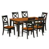 East West Furniture 7 Pc Set-dining Table And 6 Dining Chairs In Brown