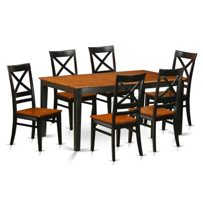 East West Furniture 7 Pc Set-dining Table And 6 Dining Chairs