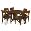 East West Furniture 7 Pc Set Kenley With A Leaf And 6padded Leather Kitchen Chairs In Espresso . In Brown