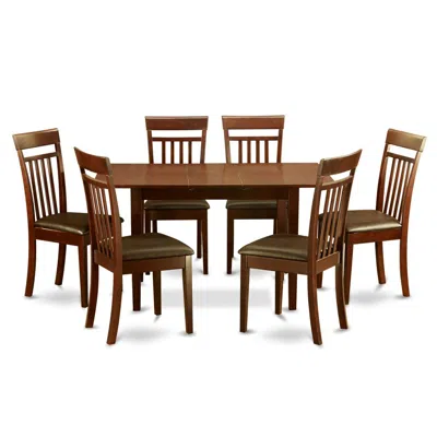 East West Furniture 7 Pc Small Dinette Set For Small Spaces -table And 6 Dining Table Chairs