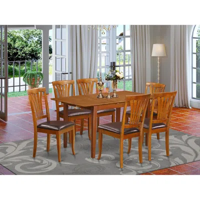 East West Furniture 7 Pc Small Dinette Table That Has Leaf With 6 Dining Table Chairs