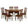 East West Furniture 7 Pc Small Kitchen Nook Dining Set -t Able And 6 Chairs For Dining Room In Brown