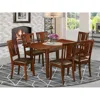 East West Furniture 7 Pc Small Kitchen Table Set - Dinette Table With 6 Dining Chairs In Brown