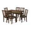East West Furniture 7 Pc Small Kitchen Table Set - Small Table With 6 Kitchen Chairs In Brown